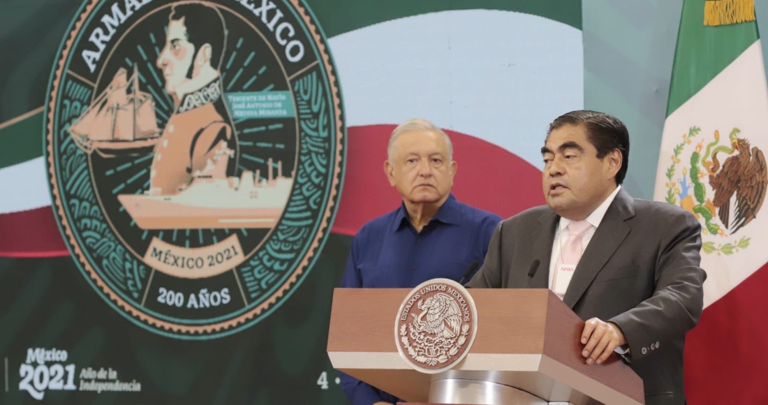 Miguel Barbosa, Gobernador de Puebla, y el Presidente Andrés Manuel López Obrador.