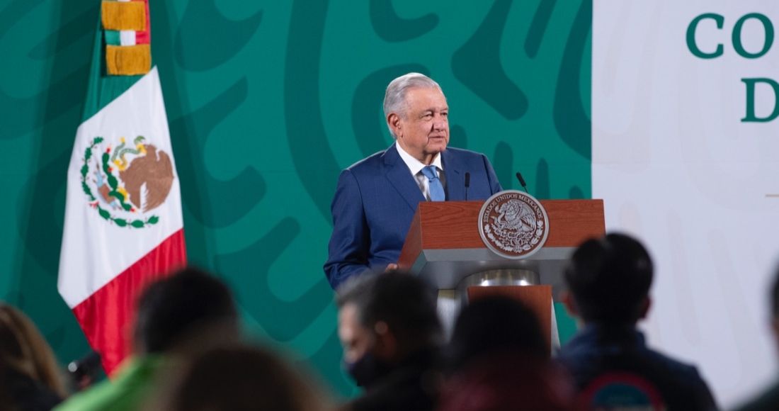 El Presidente Andrés Manuel López Obrador en su conferencia de prensa matutina.