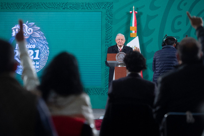 El Presidente Andrés Manuel López Obrador En Su Encuentro Matutino Con La Prensa Desde Palacio Nacional