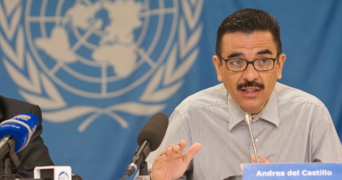 Andrés del Castillo en un evento de la ONU en Timor Oriental.