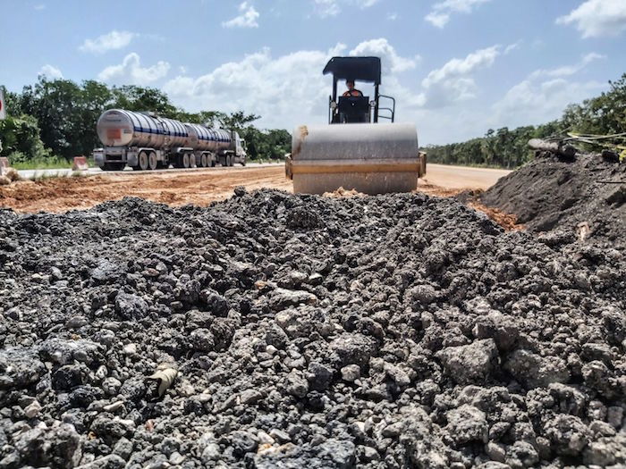 Construcción de un tramo del Tren Maya en Quintana Roo. 