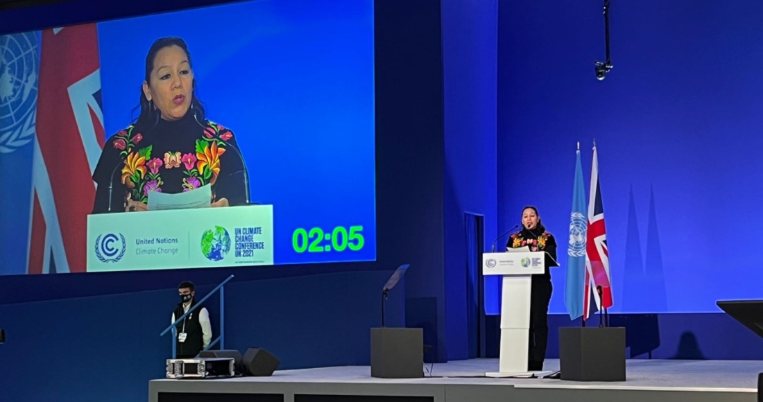 La Secretaria de Medio Ambiente y Recursos Naturales, María Luisa Albores, en la COP26.