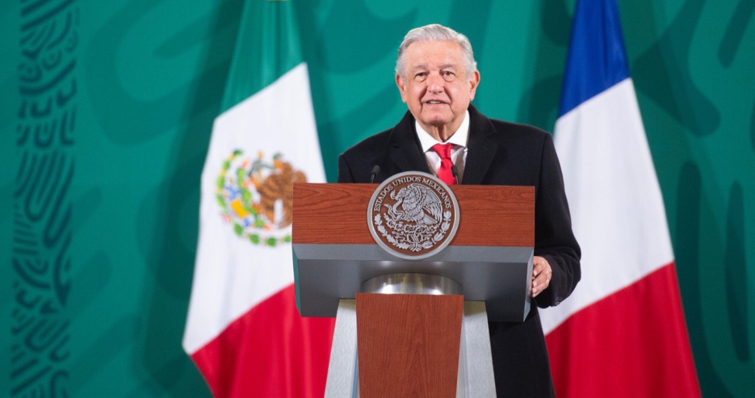 El Presidente Andrés Manuel López Obrador en su encuentro matutino con la prensa en Palacio Nacional.