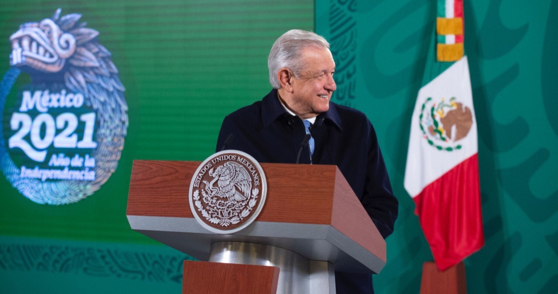 El Presidente Andrés Manuel López Obrador en su encuentro matutino con la prensa.