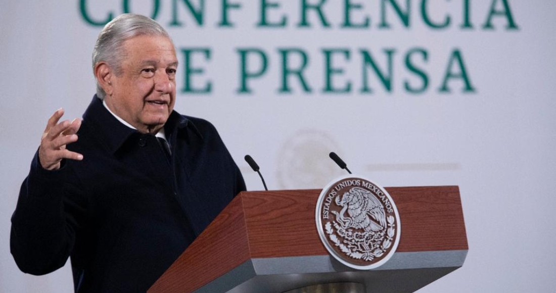 El Presidente Andrés Manuel López Obrador durante su conferencia matutina desde Palacio Nacional.