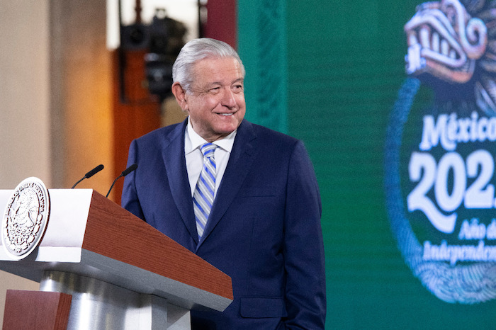 El Presidente Andrés Manuel López Obrador en su conferencia de prensa.