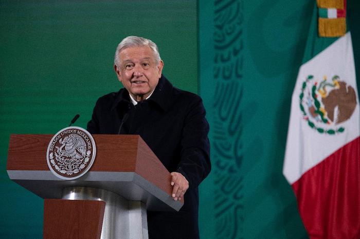 El Presidente Andrés Manuel López Obrador en su encuentro matutino con la prensa.