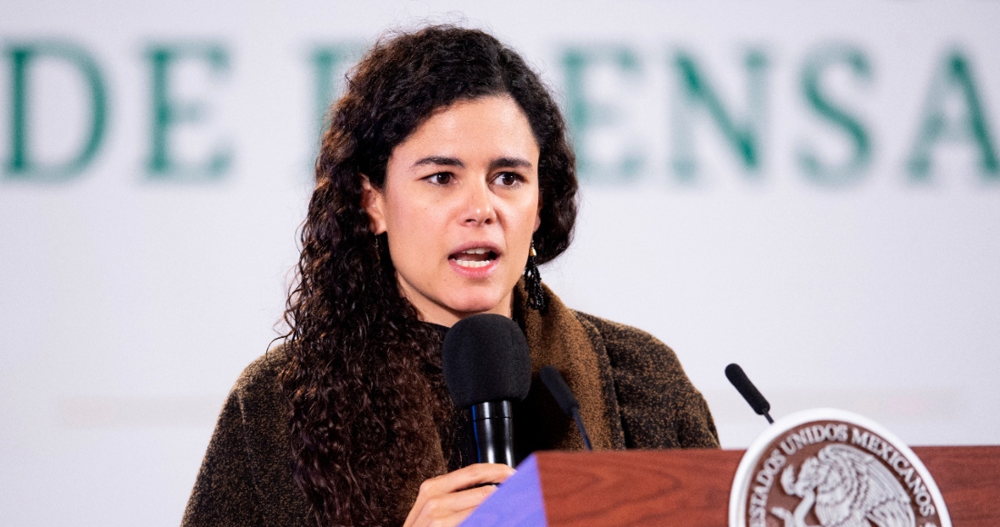 Luisa María Alcalde Luján, titular de la Secretaría del Trabajo y Previsión Social (STPS), en conferencia de prensa.