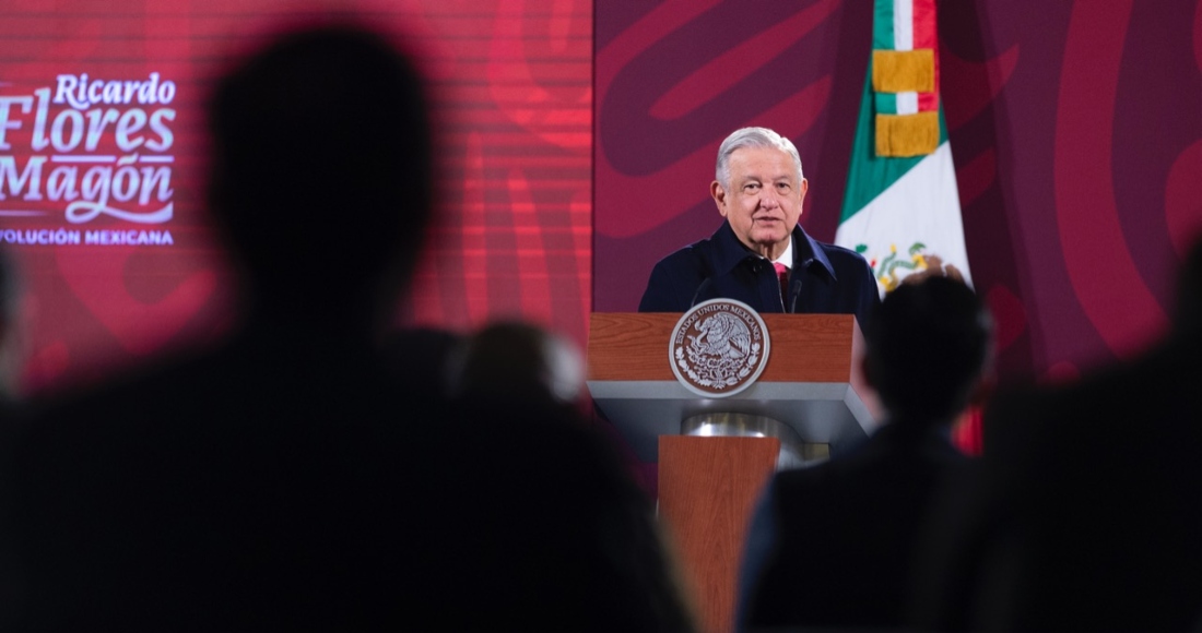 El Presidente Andrés Manuel López Obrador en su conferencia de prensa matutina.