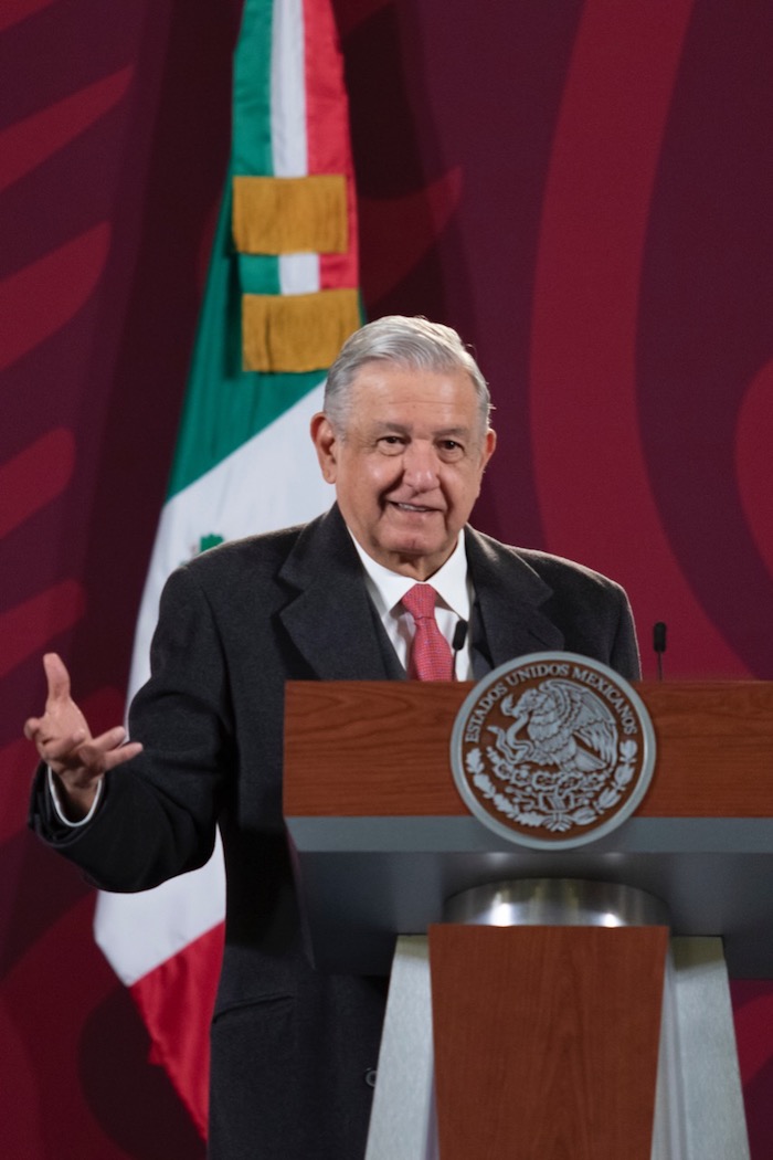 El Presidente Andrés Manuel López Obrador durante su conferencia de prensa de este miércoles.