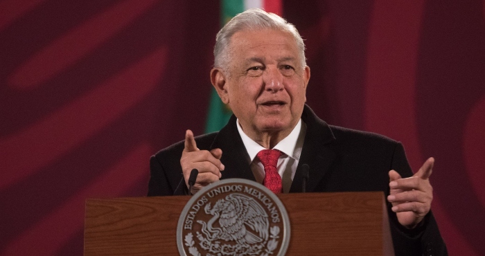 El Presidente Andrés Manuel López Obrador en conferencia de prensa.