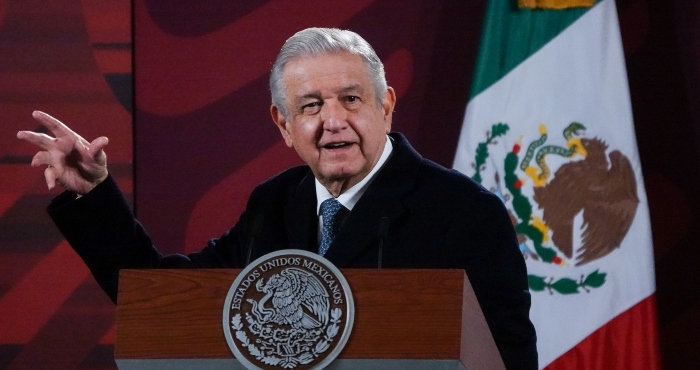 El Presidente Andrés Manuel López Obrador en conferencia de prensa.