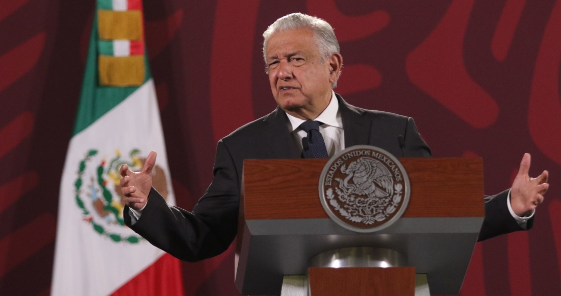 El Presidente Andrés Manuel López Obrador en su conferencia de prensa.