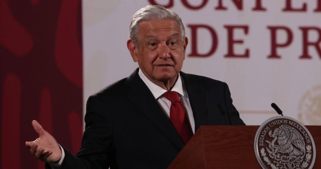 El Presidente Andrés Manuel López Obrador en su conferencia de prensa matutina.