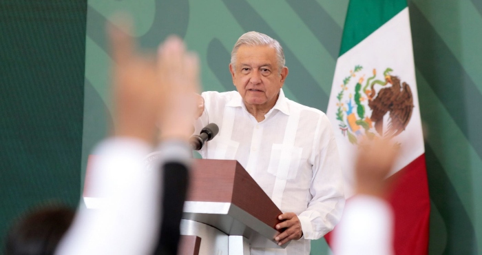 El Presidente Andrés Manuel López Obrador desde Tapachula, Chiapas.