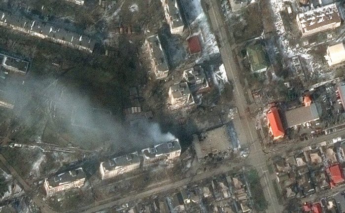 Imagen De Satélite Proporcionada Por Maxar Technologies Que Muestra Edificios Y Daños De Los Bombardeos En La Ciudad De Mariupol Ucrania