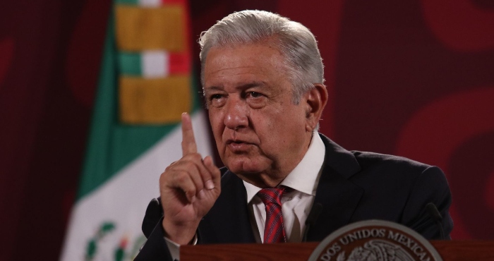 El Presidente Andrés Manuel López Obrador en su conferencia de prensa del 21 de abril de 2022.