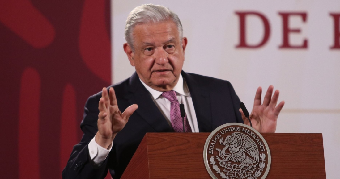 El Presidente Andrés Manuel López Obrador durante la conferencia matutina en Palacio Nacional.