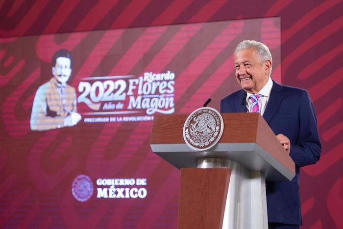 El Presidente Andrés Manuel López Obrador durante su conferencia de prensa en Palacio Nacional.