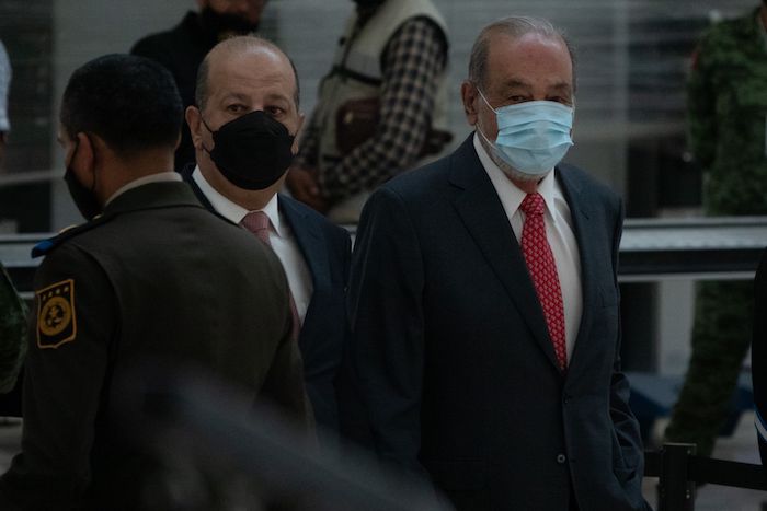 Carlos Slim Helú, presidente de Grupo Carso, durante la inauguración del Aeropuerto Internacional Felipe Ángeles (AIFA).