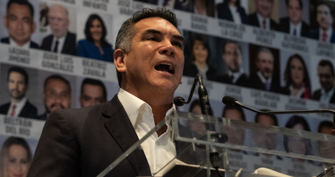 Alejandro Moreno, dirigente del Partido Revolucionario Institucional (PRI), durante una conferencia de prensa.