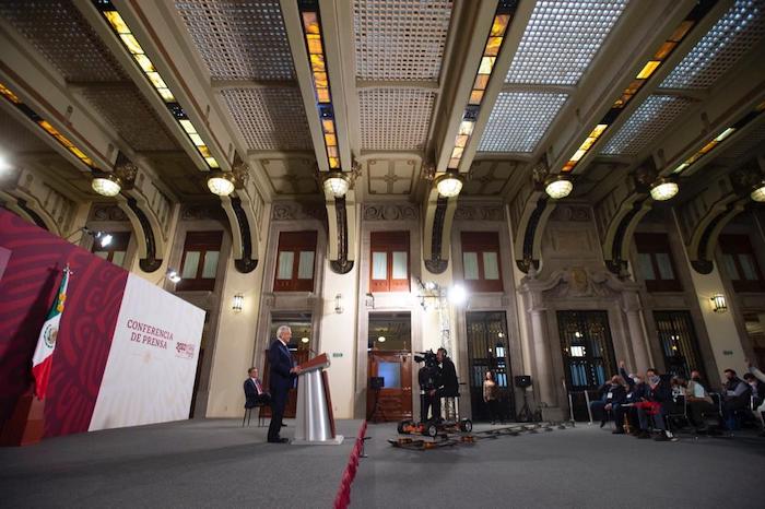 El Presidente Andrés Manuel López Obrador En Su Conferencia De Prensa Matutina Desde Palacio Nacional