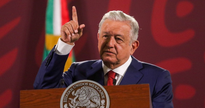 El Presidente Andrés Manuel López Obrador desde Palacio Nacional.