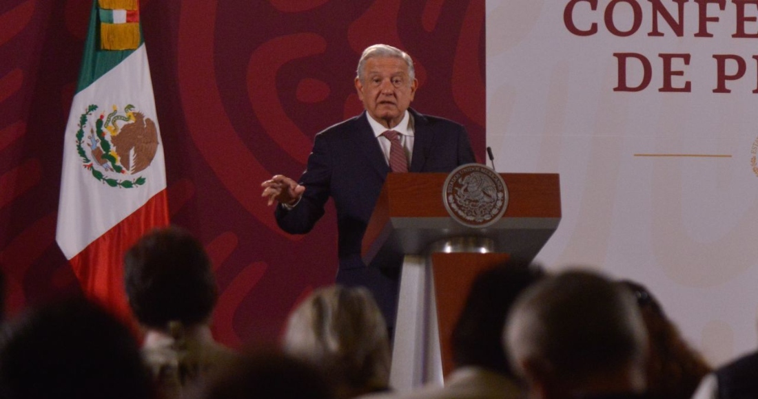 Andrés Manuel López Obrador, Presidente de México, durante la conferencia matutina llevada a cabo en Palacio Nacional.