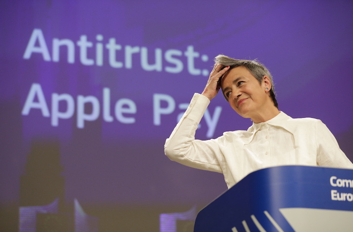 La Vicepresidenta Ejecutiva De La Comisión Europea Responsable De Competencia Margrethe Vestager En Conferencia De Prensa