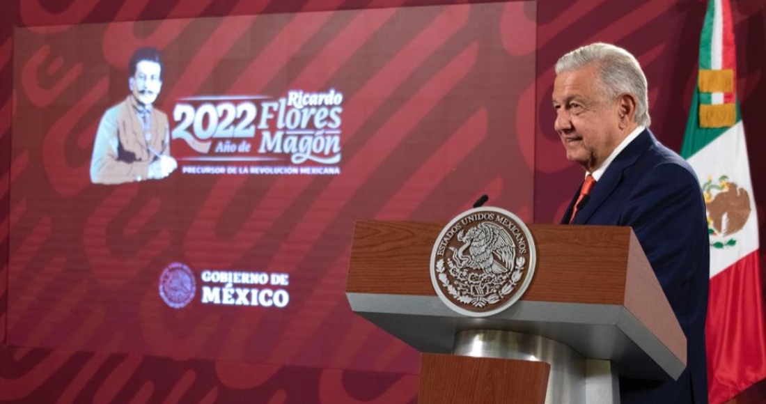 El Presidente Andrés Manuel López Obrador en su conferencia de prensa desde Palacio Nacional.