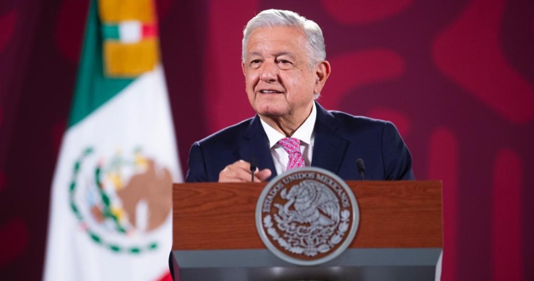 El Presidente Andrés Manuel López Obrador en su conferencia de prensa matutina desde Palacio Nacional.