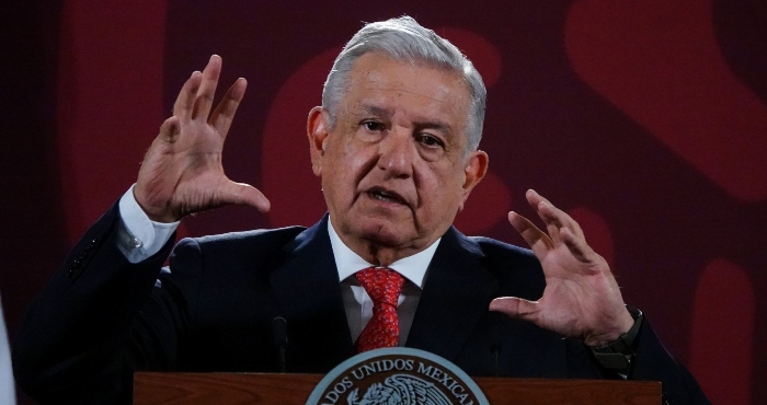 El Presidente Andrés Manuel López Obrador en conferencia de prensa.