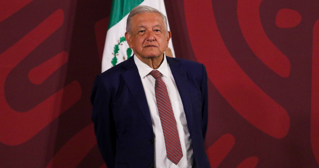 El Presidente Andrés Manuel López Obrador en conferencia de prensa desde Palacio Nacional.