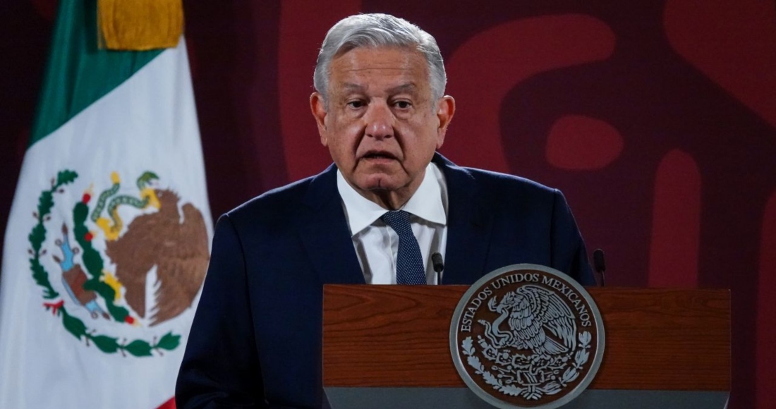 El Presidente Andrés Manuel López Obrador durante la conferencia matutina en Palacio Nacional.