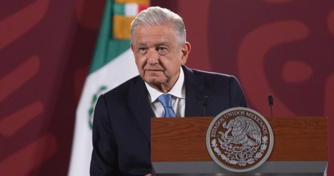 El Presidente Andrés Manuel López Obrador en conferencia de prensa desde Palacio Nacional.