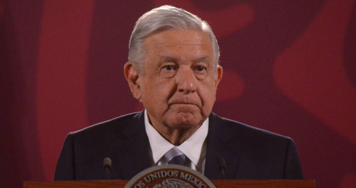 El Presidente Andrés Manuel López Obrador en conferencia de prensa.