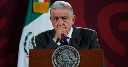 El Presidente Andrés Manuel López Obrador en conferencia de prensa.