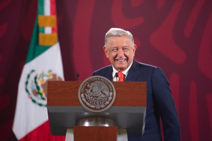 El Presidente Andrés Manuel López Obrador en conferencia de prensa desde Palacio Nacional.