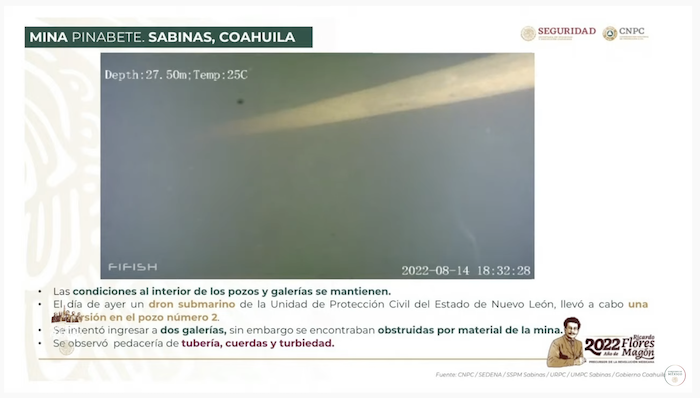 Hallazgos de la inmersión de un dron submarino a la mina de carbón conocida como "El Pinabete".