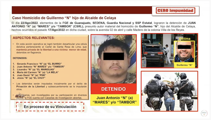 Reporte sobre la detención del presunto asesino del hijo del Alcalde de Celaya.