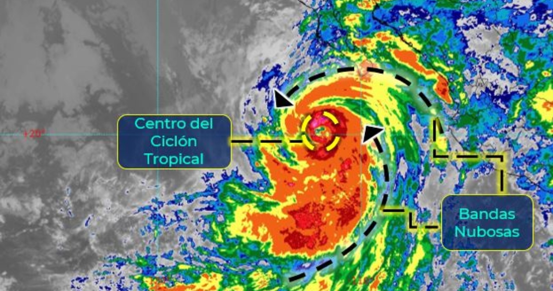 El huracán "Kay" intensificó la fuerza de sus vientos, por lo que ahora es de categoría 2 en la escala Saffir-Simpson.