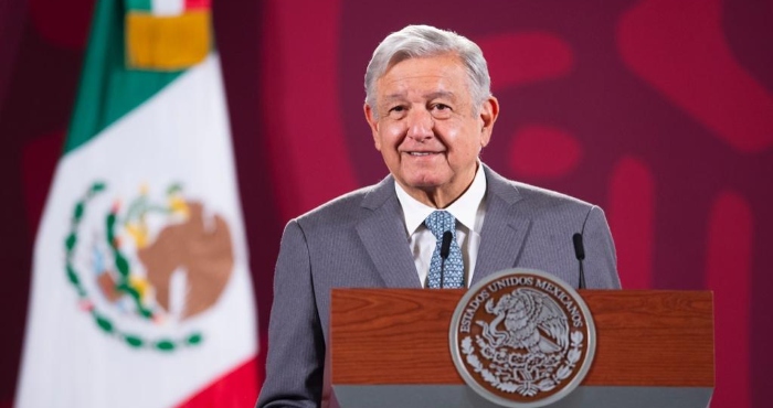 El Presidente Andrés Manuel López Obrador en conferencia de prensa.