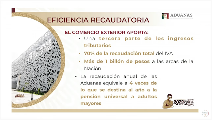 La Agencia Nacional de Aduanas tuvo una recaudación de 820 mil millones de pesos, de enero a septiembre de 2022, lo cual significó un incremento del 11 por ciento respecto al 2021, informó este miércoles el ahora extitular Horacio Duarte Olivares.