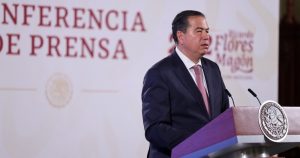 Ricardo Mejía Berdeja, Subsecretario de Seguridad y Protección Ciudadana, en la conferencia de prensa matutina del Presidente Andrés Manuel López Obrador.