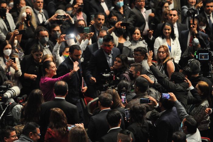 Claudia Sheinbaum, Jefa de Gobierno de la capital, a su llegada a la presentación de su Cuarto Informe de Gobierno.