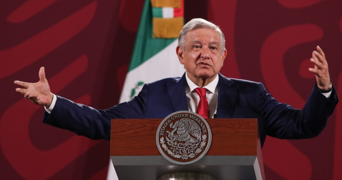 El Presidente Andrés Manuel López Obrador en conferencia de prensa.