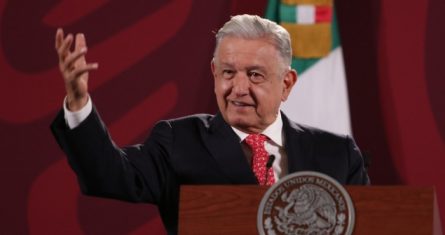 El Presidente Andrés Manuel López Obrador en conferencia de prensa.