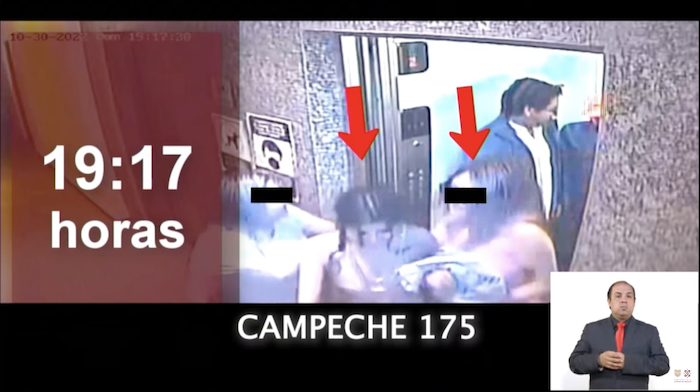 Más adelante, explicó Claudia Sheinbaum, Ariadna Fernanda salió del restaurante y después fue captada por cámaras de seguridad en un departamento ubicado en el número 175 de la calle Campeche.