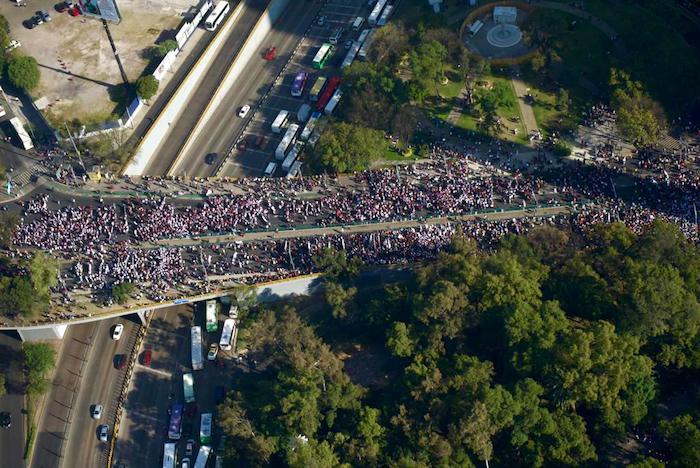 Los contingentes colapsaron toda la zona del Centro Histórico de la Ciudad de México.