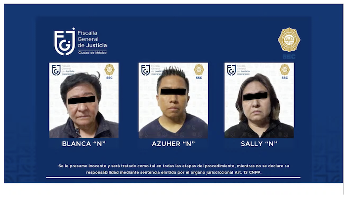 Ulises Lara López, Vocero de la Fiscalía General de Justicia de la Ciudad de México 8FGJ-CdMx), reveló que "se tiene bajo investigación a tres personas detenidas por policías de la Secretaría de Seguridad Ciudadana que fueron puestas a disposición del representante social por su probable participación en el homicidio de las tres víctimas".